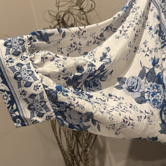 Pookie and Sebastian Blue and White Floral Mini Dress size medium NWT - Picture 5 of 10